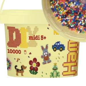 10,000 Solid Mix Midi Hama Beads Bucket