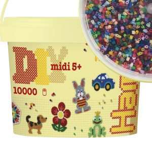 10,000 Everything Mix Midi Hama Beads Bucket