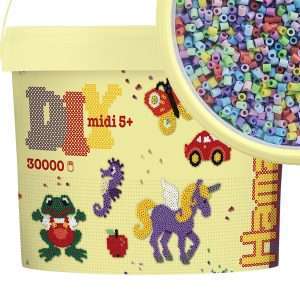 30,000 Pastel Mix Midi Hama Beads Bucket