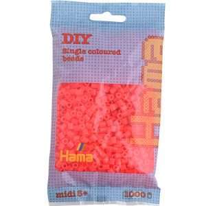 1,000 Neon Red Midi Hama Beads