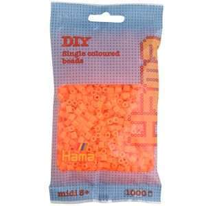 1,000 Neon Orange Midi Hama Beads