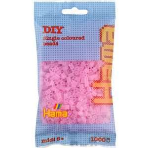1,000 Translucent Pink Midi Hama Beads