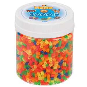 3,000 Neon Mix Midi Hama Beads Tub